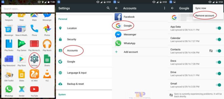 How do I sign out of Google account on Android?