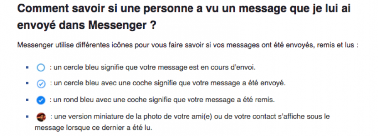 Pourquoi le rond reste blanc sur Messenger ?