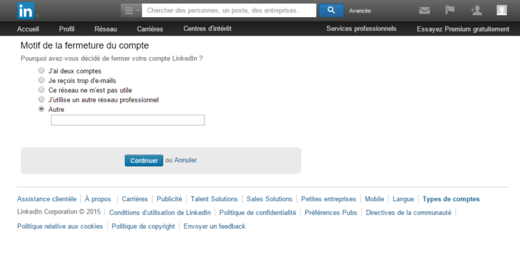 Pourquoi supprimer LinkedIn ?