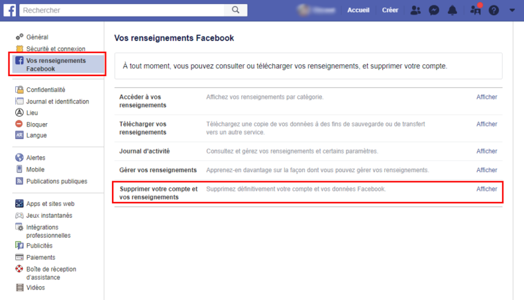 Qui peut fermer un compte Facebook ?