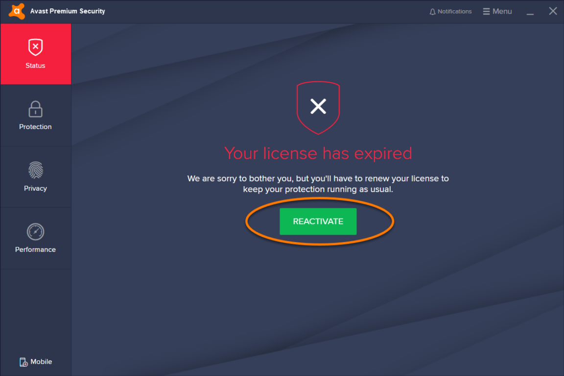 What happens if Avast Free expired?