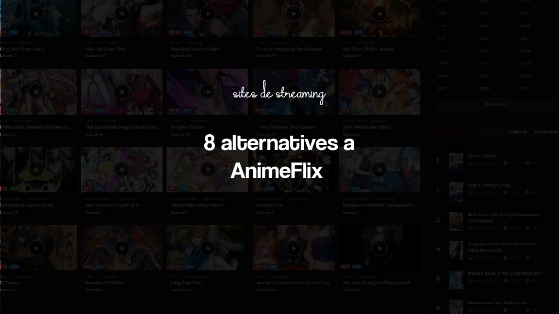 Top 10 Alternatives à AnimeFlix pour regarder gratuitement les Animes en streaming